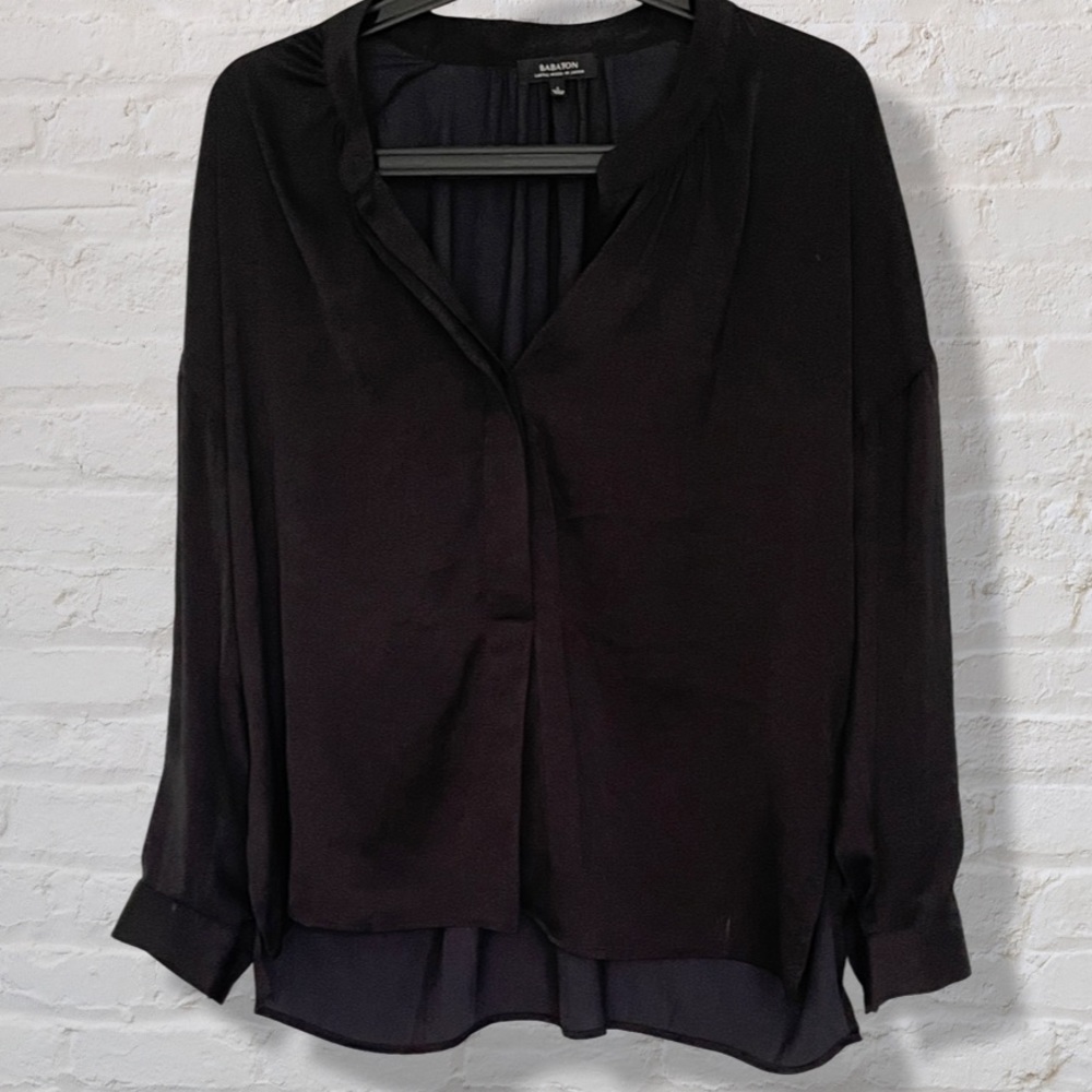 ARITZIA BABATON BLACK UNSTRUCTURED BLOUSE